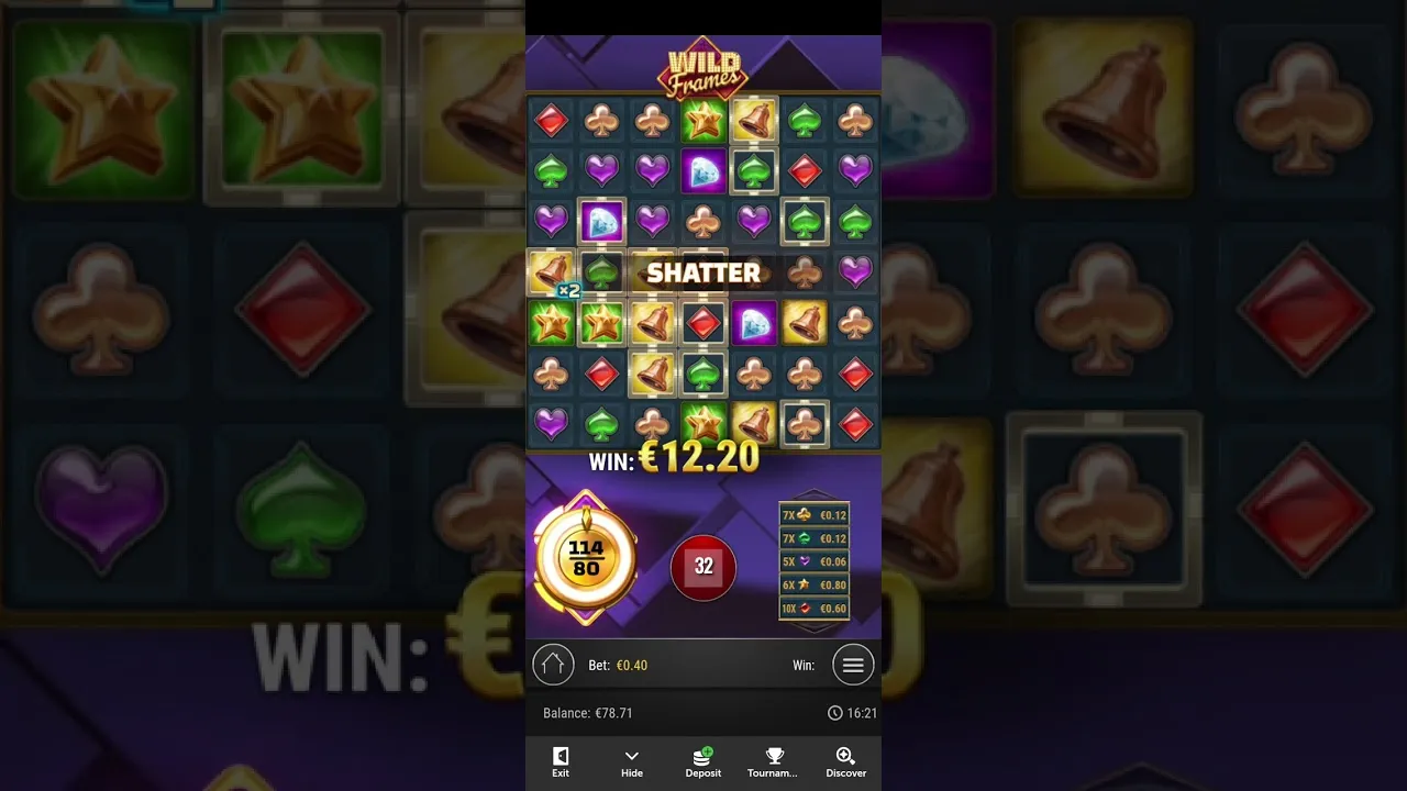 Wild Frames Bonus Features Wilds: 121 Meter Win