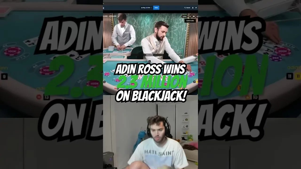 Blackjack: Adin Ross Wins HUGE $2.3 Million Hand!