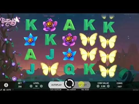 Butterfly Staxx Bonus Trigger, 3 scatters land