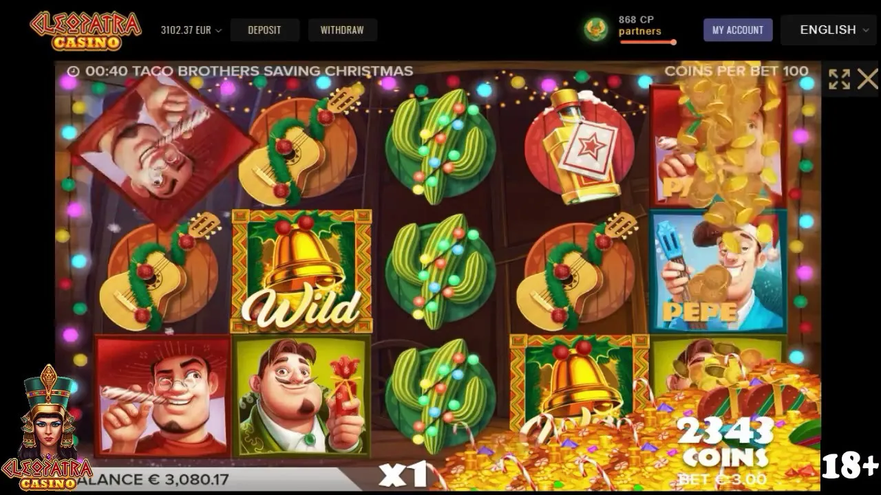 Taco Brothers Christmas Big Win, 3200 EUR on 3 EUR