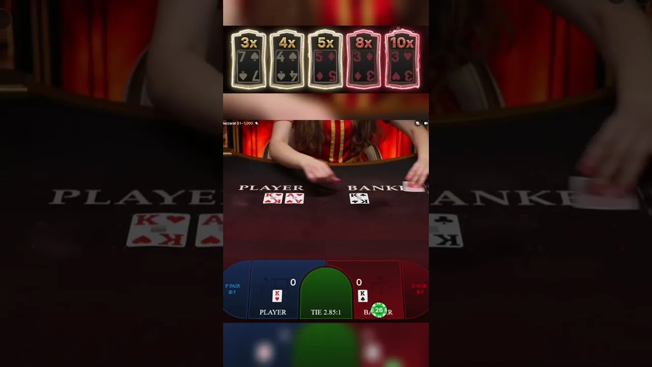 Lightning Baccarat 10x Multiplier Win, Banker Hand