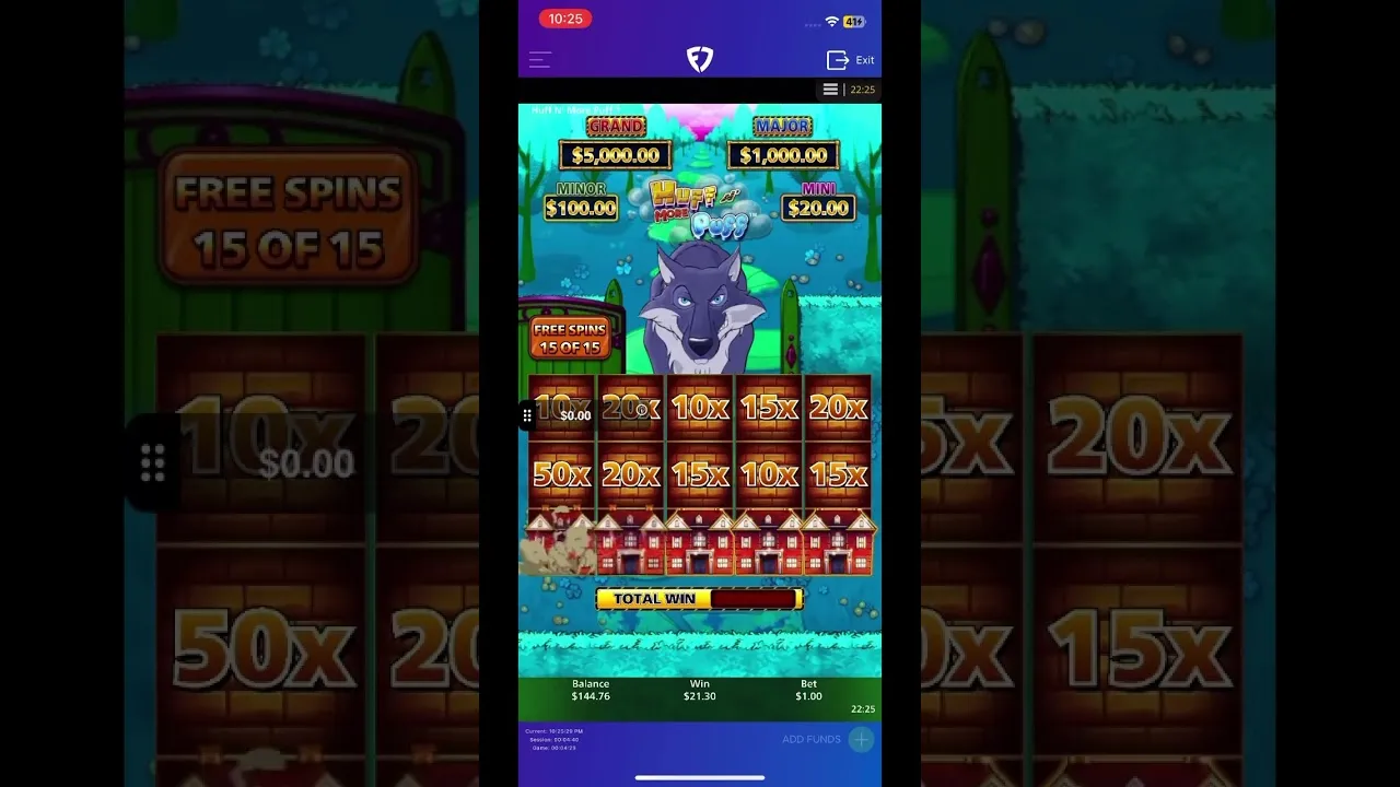 Huff n' More Puff Slot: $291 Win During Free Spins!