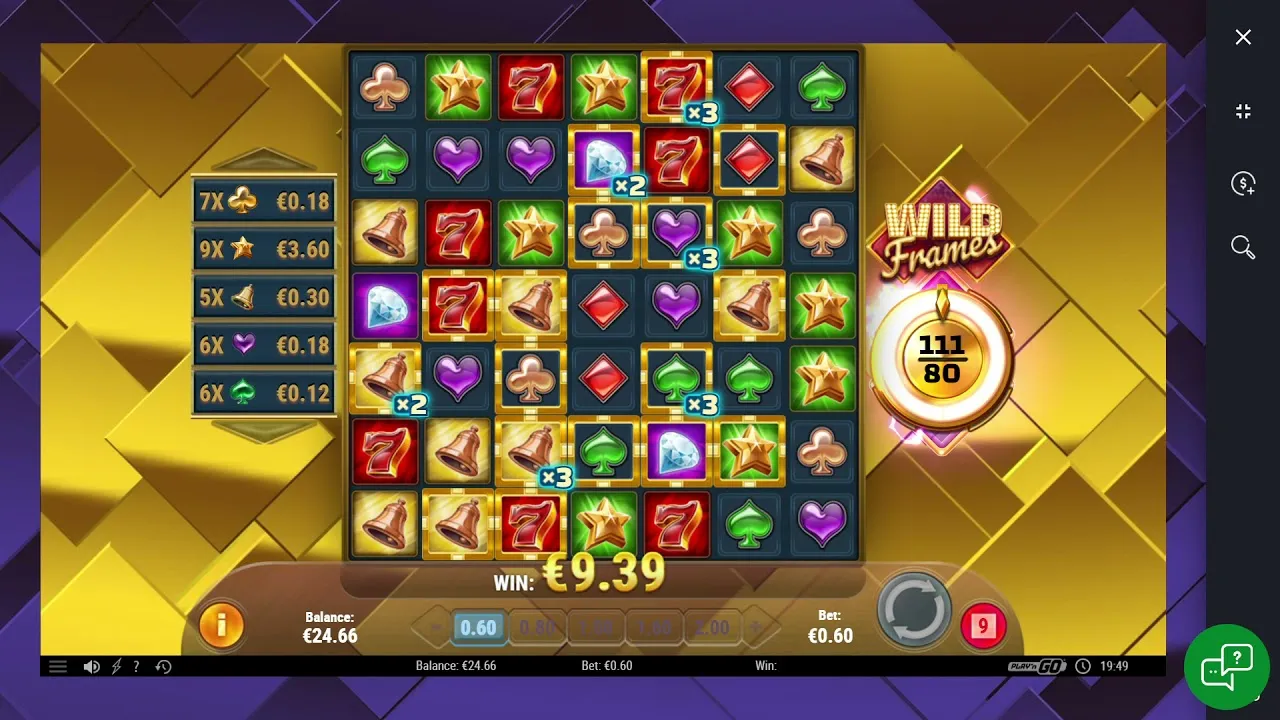 Wild Frames Bonus Big Win with Multiplier Wilds
