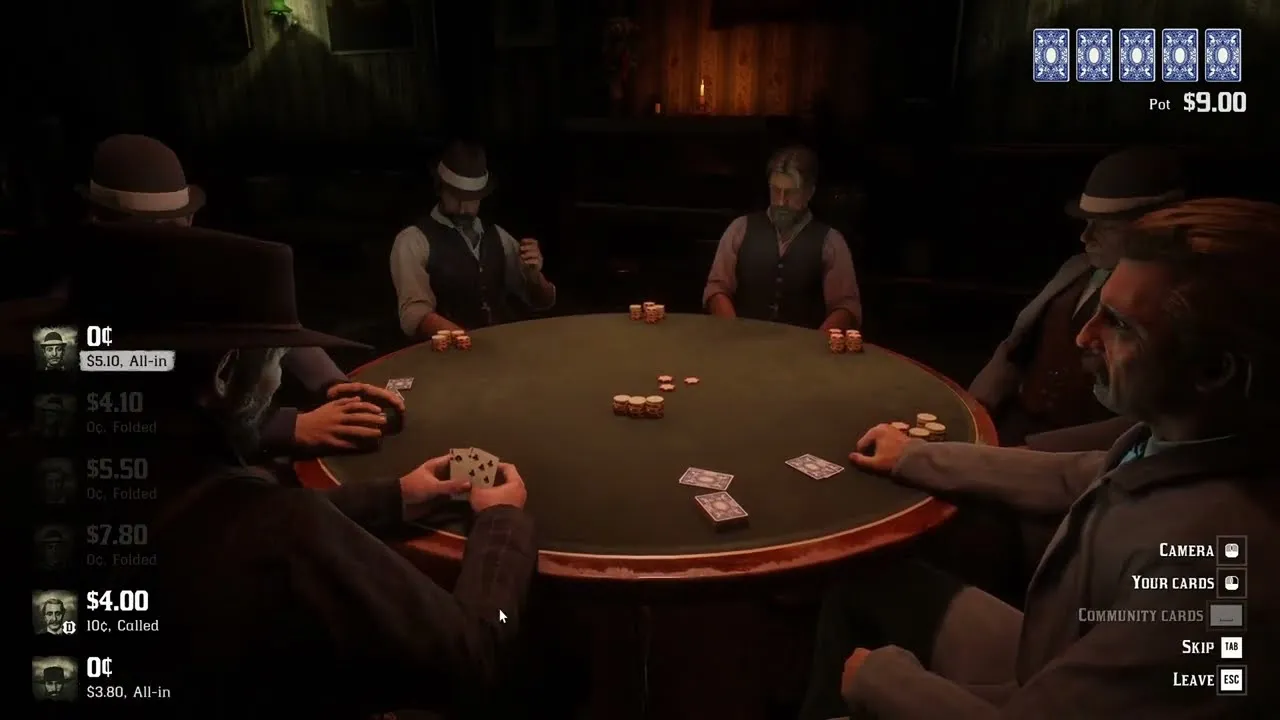 Red Dead Redemption 2 Poker Flush: All-In Loss