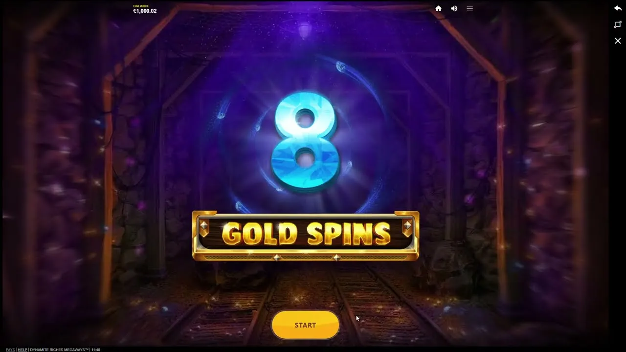 Dynamite Riches Megaways Free, Gold Spins Win