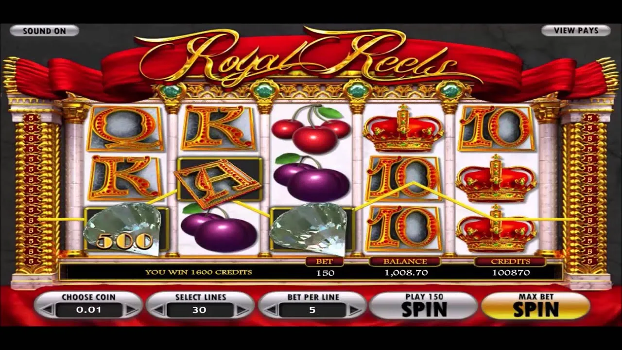 Royal Reels: 1600-credit casino slots win