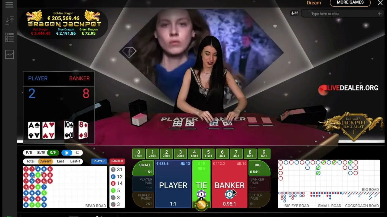 FashionTV Live Baccarat Jackpot: Player Hand Wins