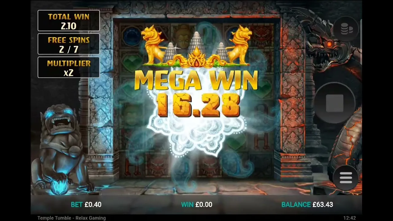 Temple Tumble Big Win Bonus: 15x Multiplier