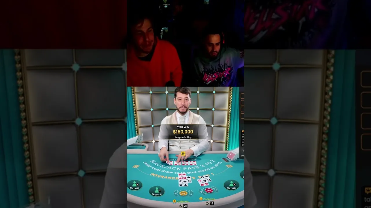 Blackjack Perfect Pair Win Crazy Dealer Busts