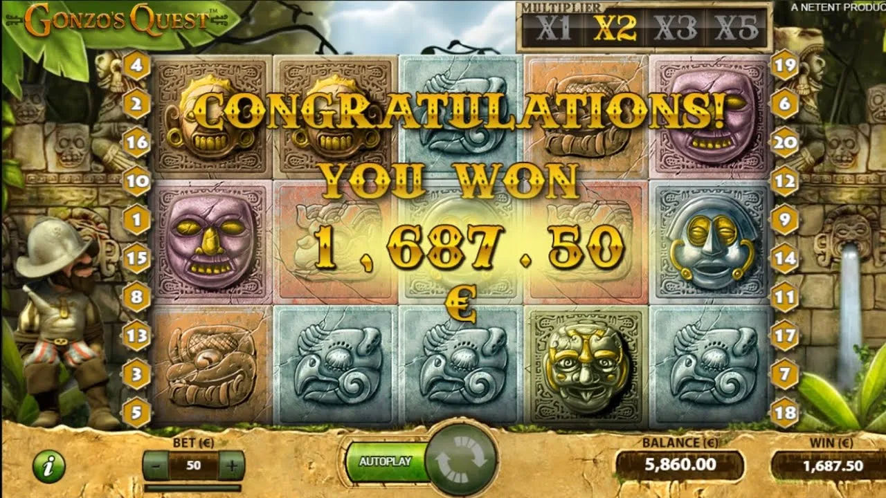 Gonzo's Quest: Witness a 34x MEGA WIN on NetEnt's Slot!