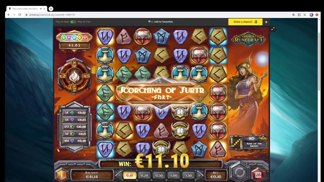 Viking Runecraft Big Bonus Round Ragnarök Win