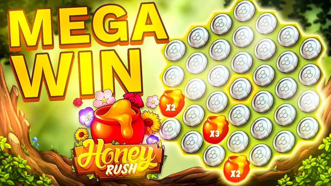 Honey Rush: MEGA Win with Sticky Cluster Pays by Play'n GO!