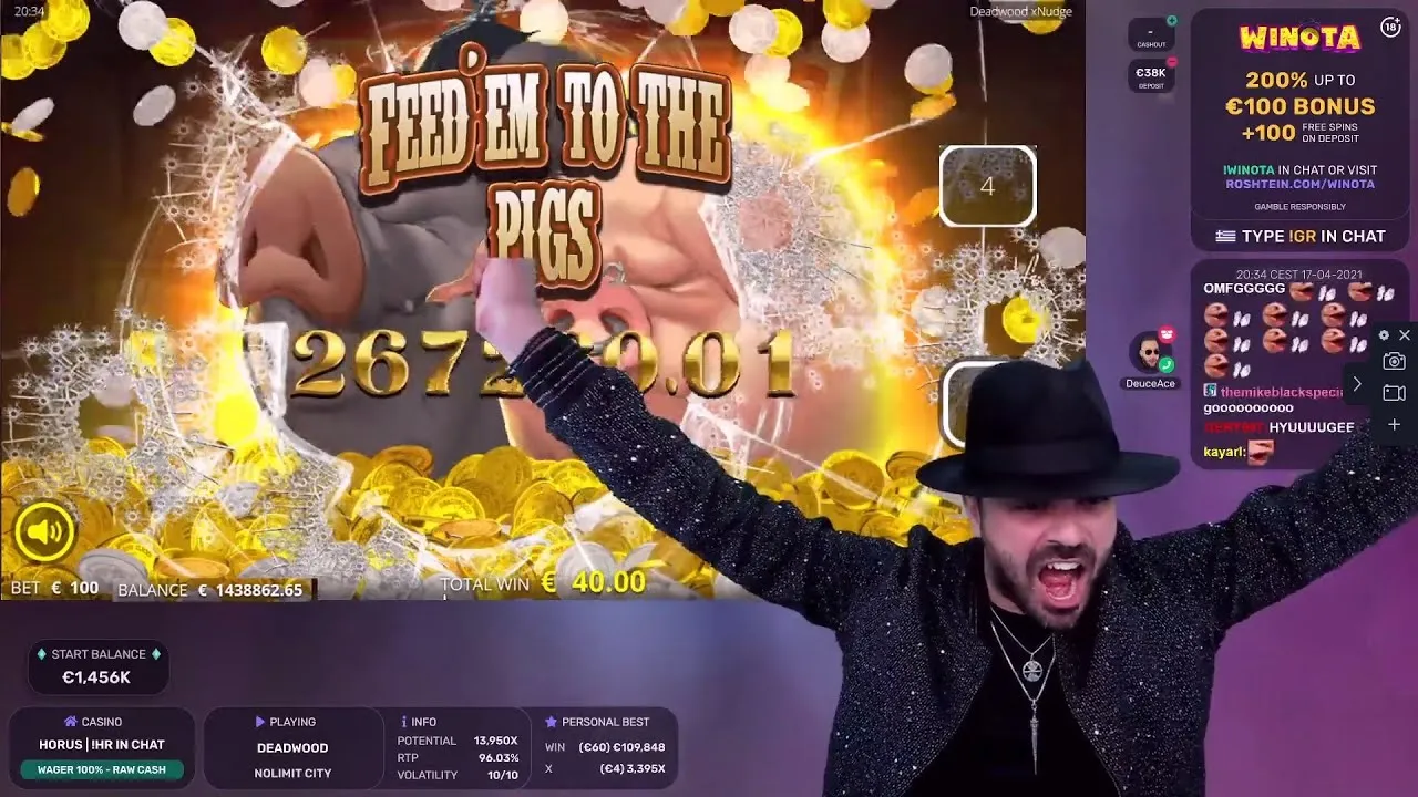 Roshtein Deadwood Super Bonus: 13,950x Max Win Hit