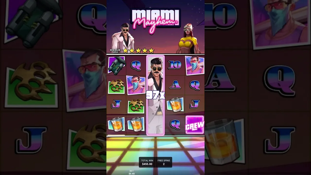 Miami Mayhem Big Win Free Spins, 1947x multiplier