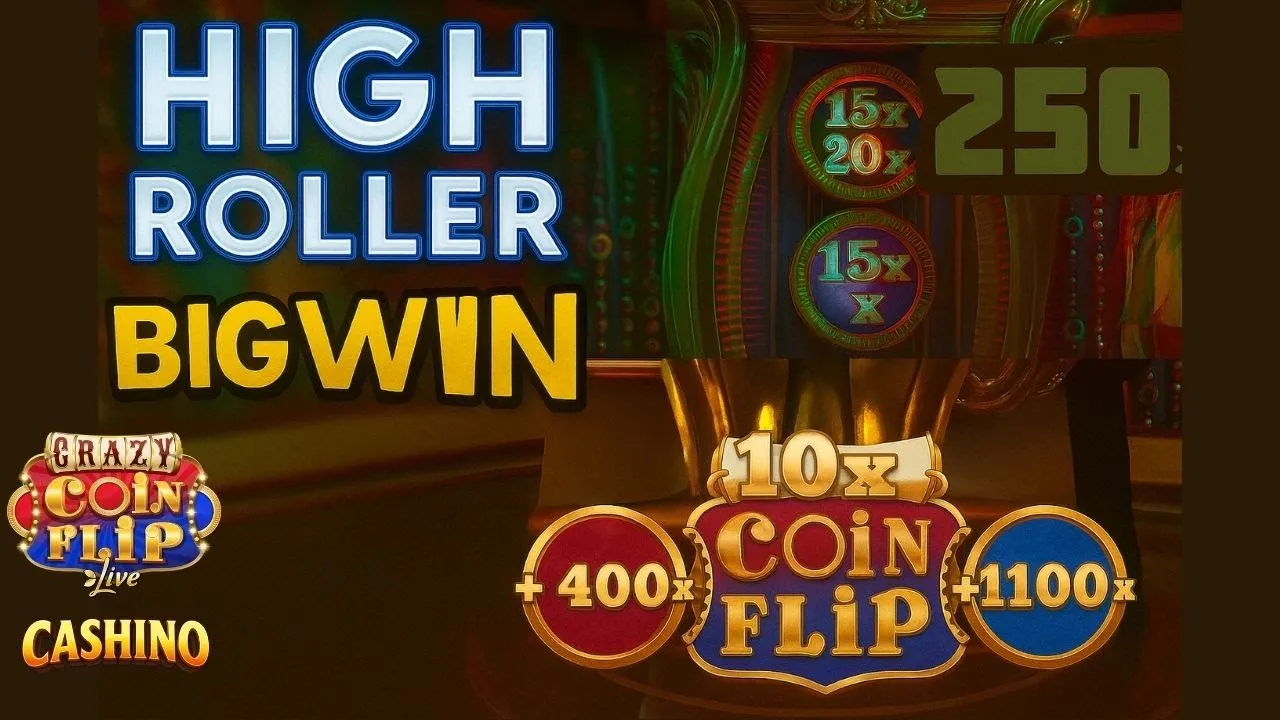 Crazy Coin Flip bonus round, 350x blue side win