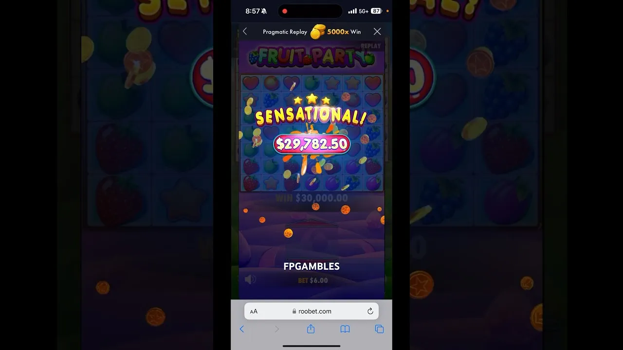 Fruit Party: HUGE 5000x Win! Free Spins Bonus (Pragmatic)