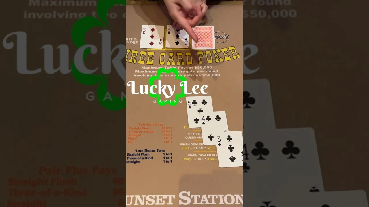 Three Card Poker Straight Flush Big Win at Casino