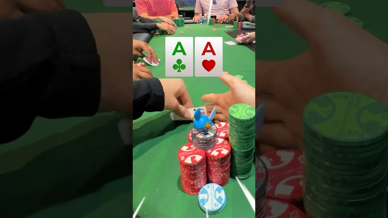 Texas Hold'em Big Pot Live: Pocket Aces Win