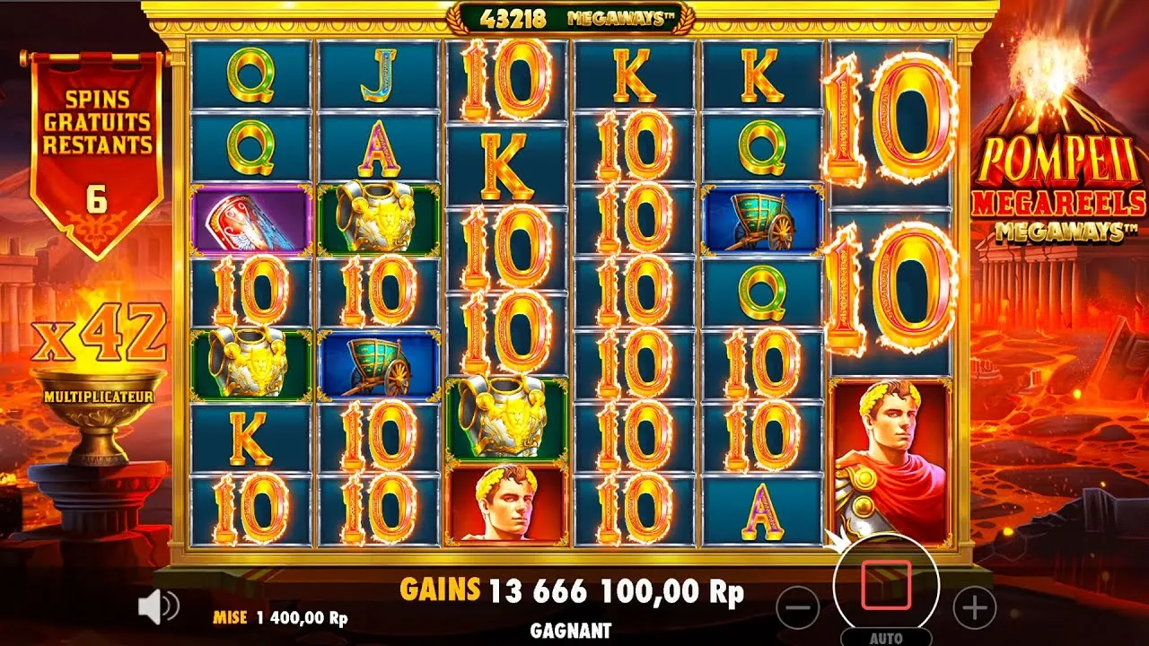 Pompeii Megaways Free Spins: 100x Multiplier Win