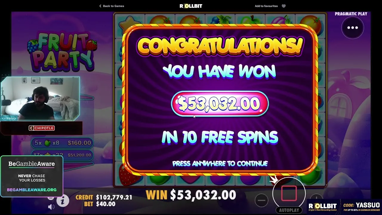 Fruit Party: $53,032 MEGA Win on Pragmatic Play Slot!