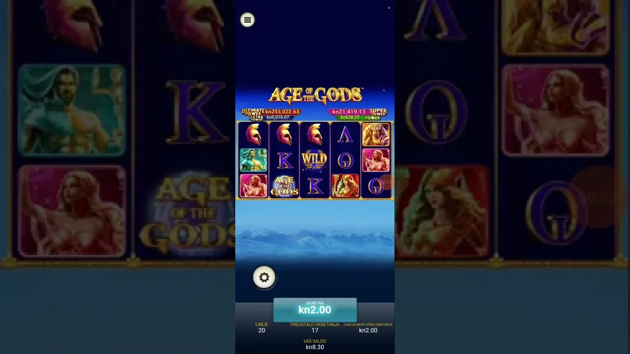 Age of the Gods Slots Casino: A 5x3 Reel Loss