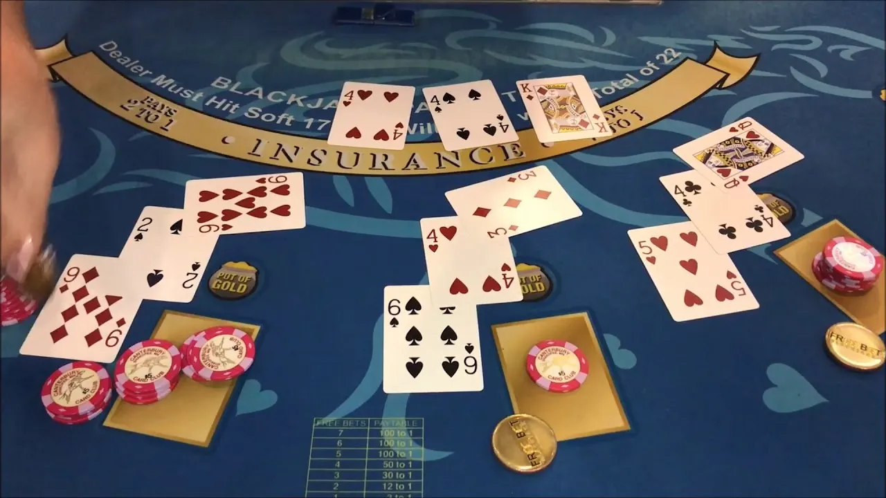 Blackjack Tutorial Casino Game: Dealer's 22 Push