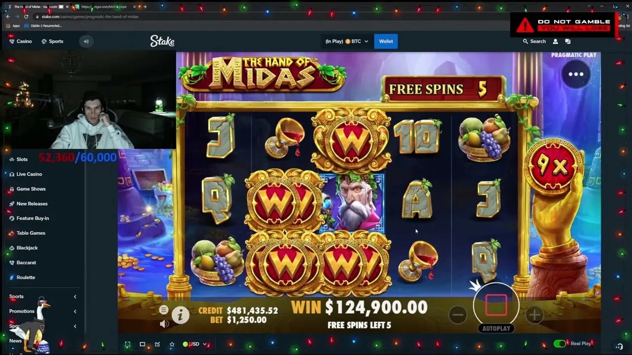 Hand of Midas 315x Win, Free Spins Bonus Round