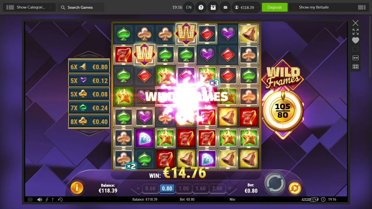 Wild Frames Bonus Features Win: 7000x Payout
