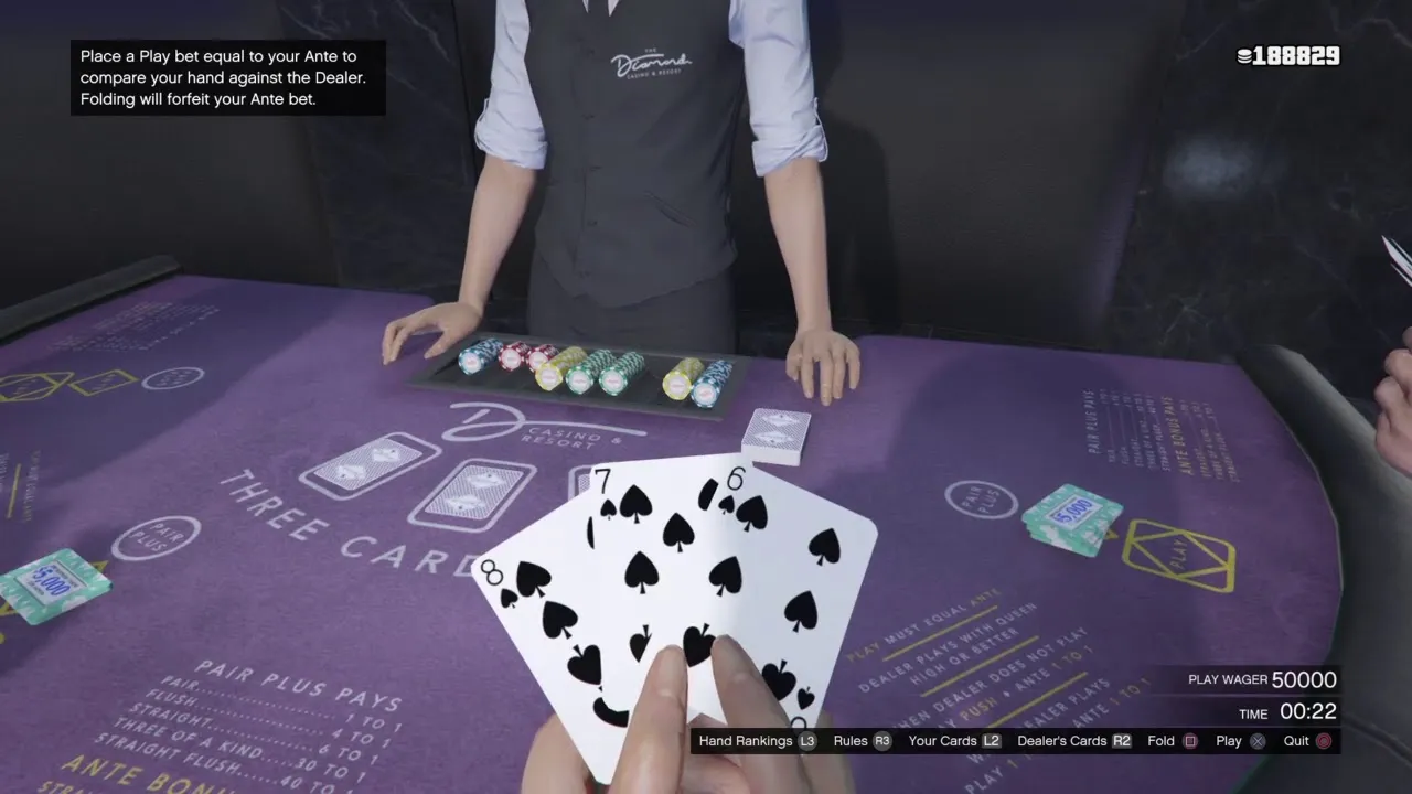 Three Card Poker Rockstar Big Win: 13.1x Multiplier