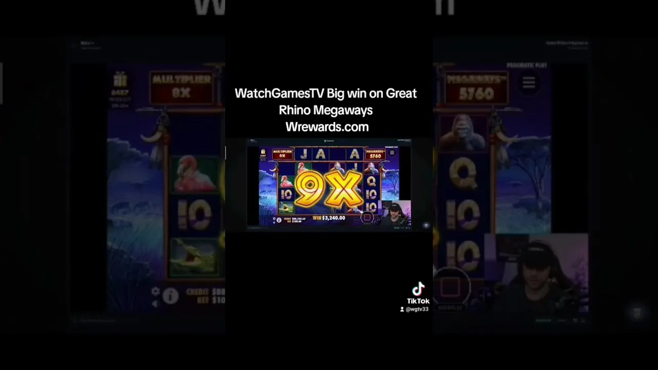 Great Rhino Megaways WatchGamesTV: 95,800 Win!