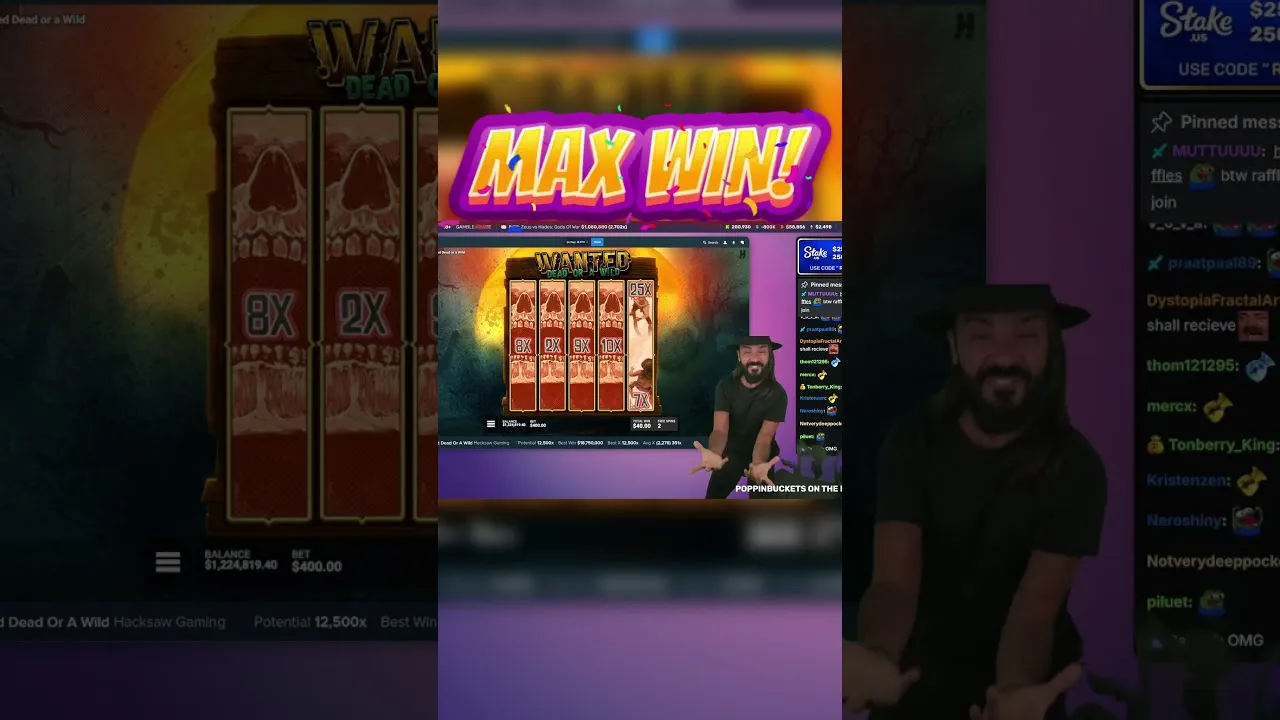 Wanted Dead or a Wild: Insane 12500x Win on Hacksaw Gaming!