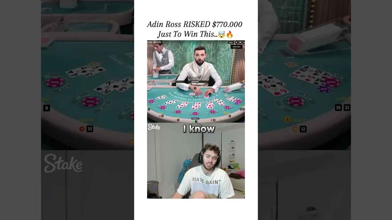 Adin Ross Wins $2.3M on Blackjack at Stake Casino!