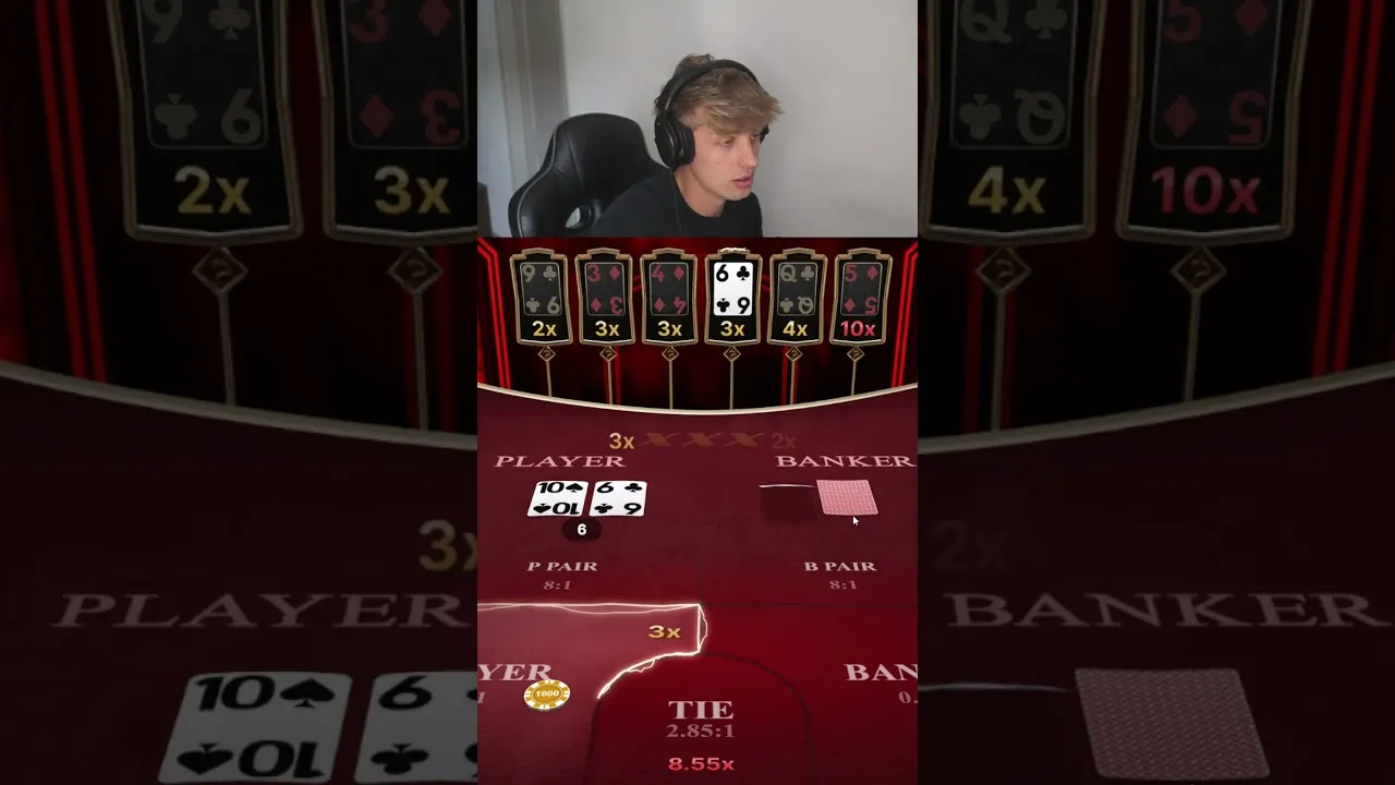 Lightning Baccarat 3x Win: Player Hand Victory Clip