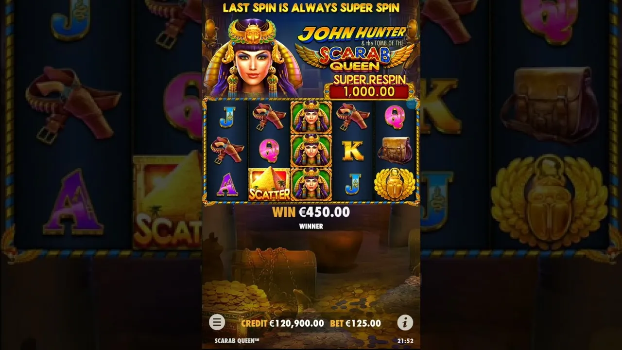 Scarab Queen Big Win: 7.6x Multiplier on Last Spin
