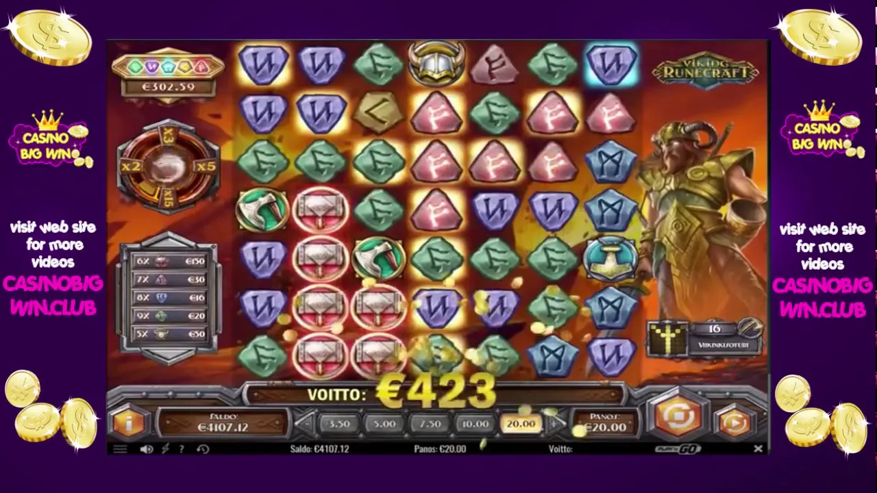 Viking Runecraft Bonus Round Win, 5000x Potential