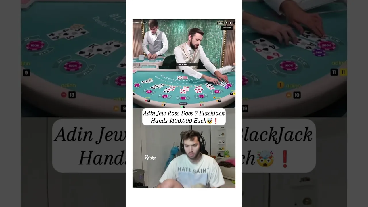 Adin Ross WINS $2.3 Million on Blackjack! Watch Now!