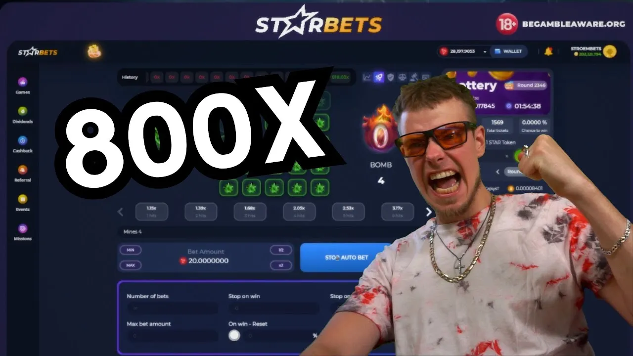 Mines Game: Explosive 800x Win at Starbets Casino!