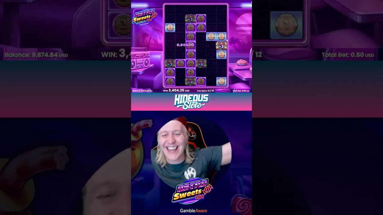 Hideous Slots Retro Sweets Big Win, 5000x potential