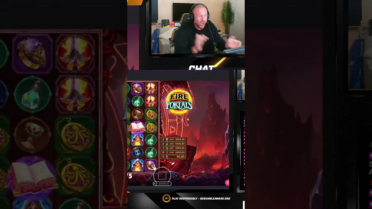 Roshtein Fire Portals Big Win, Multiplier Chain