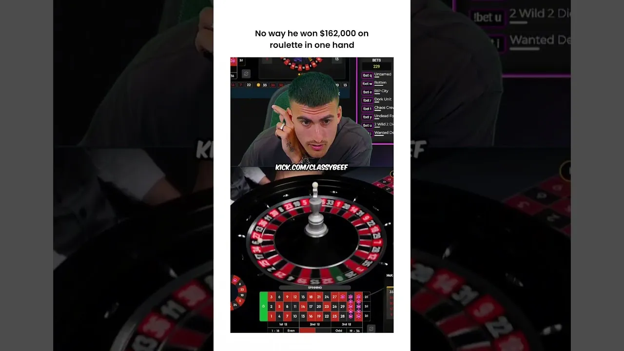 ClassyBeef Roulette Big Win, Ball Lands on 36 Red