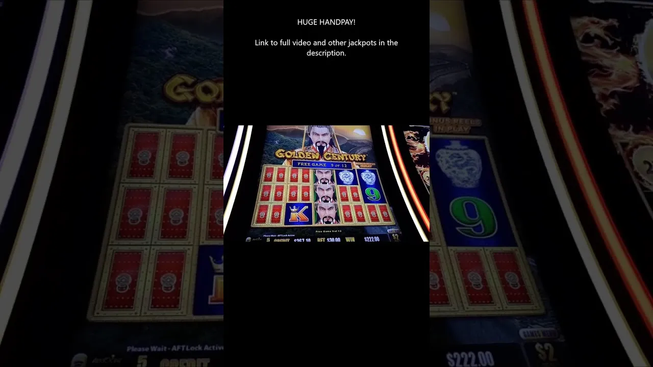 Golden Century Handpay Win: Free Games Bonus Round