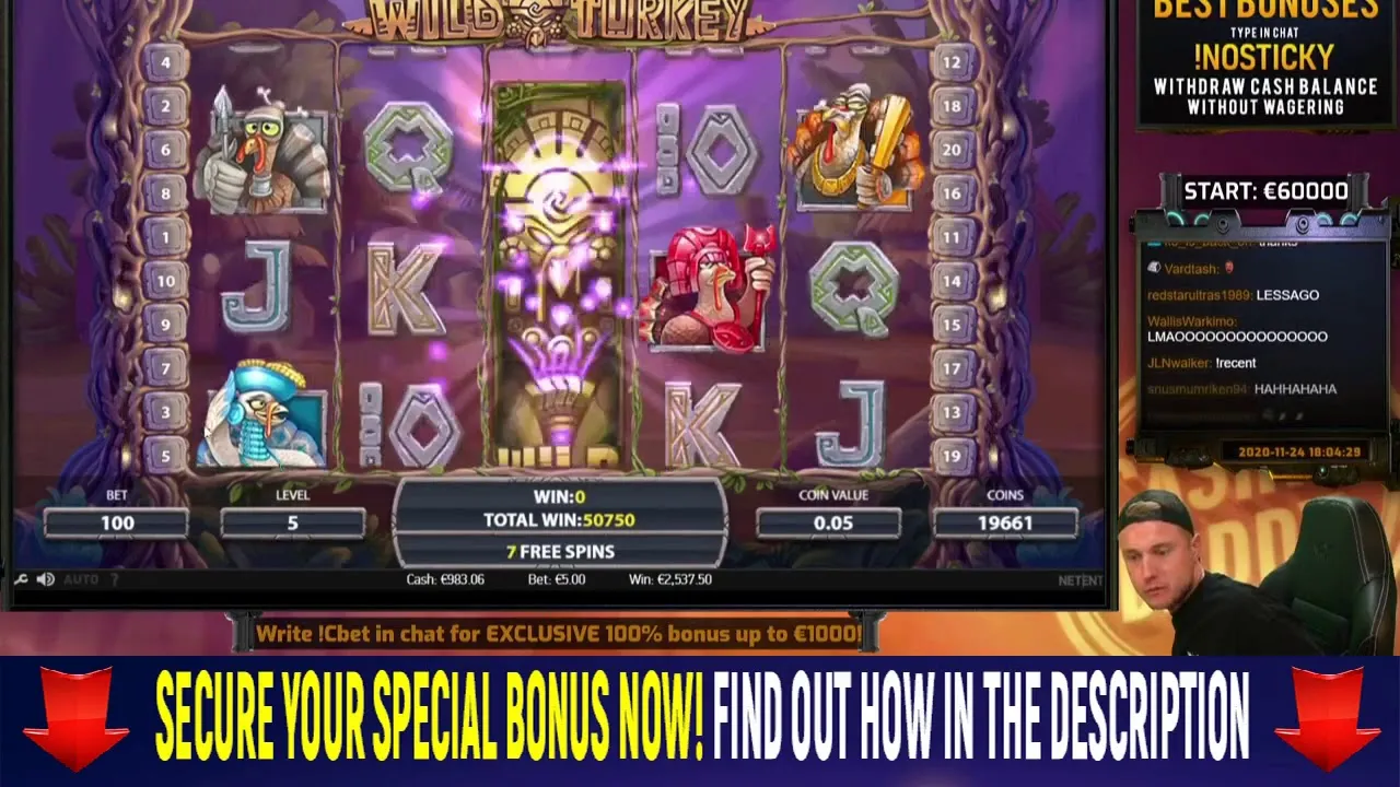 Wild Turkey 500x Bonus Win: Free Spins Explosion