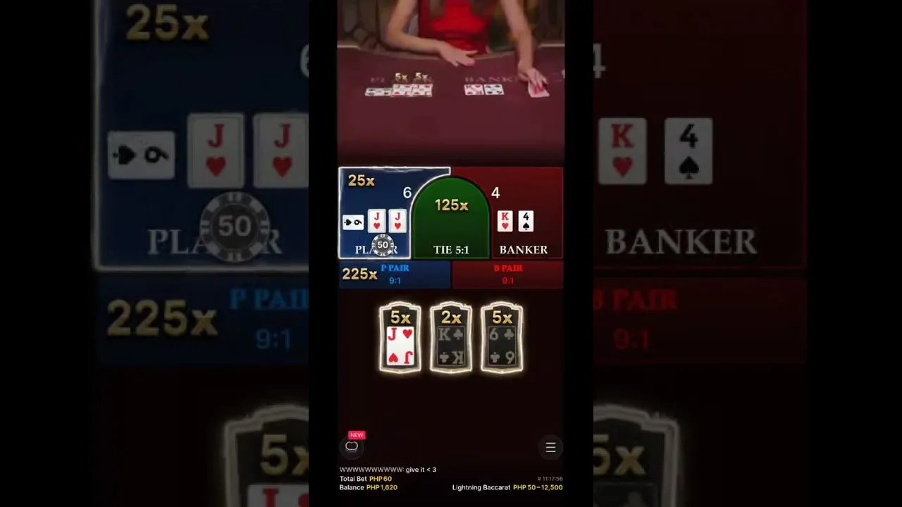 Lightning Baccarat 25x Win: Player Wins on Banker