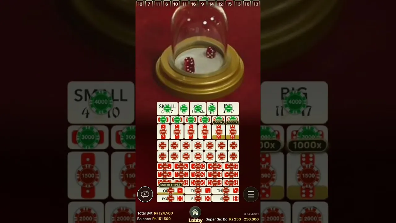 Super Sic Bo Live Dice Win: 500x Multiplier Moment