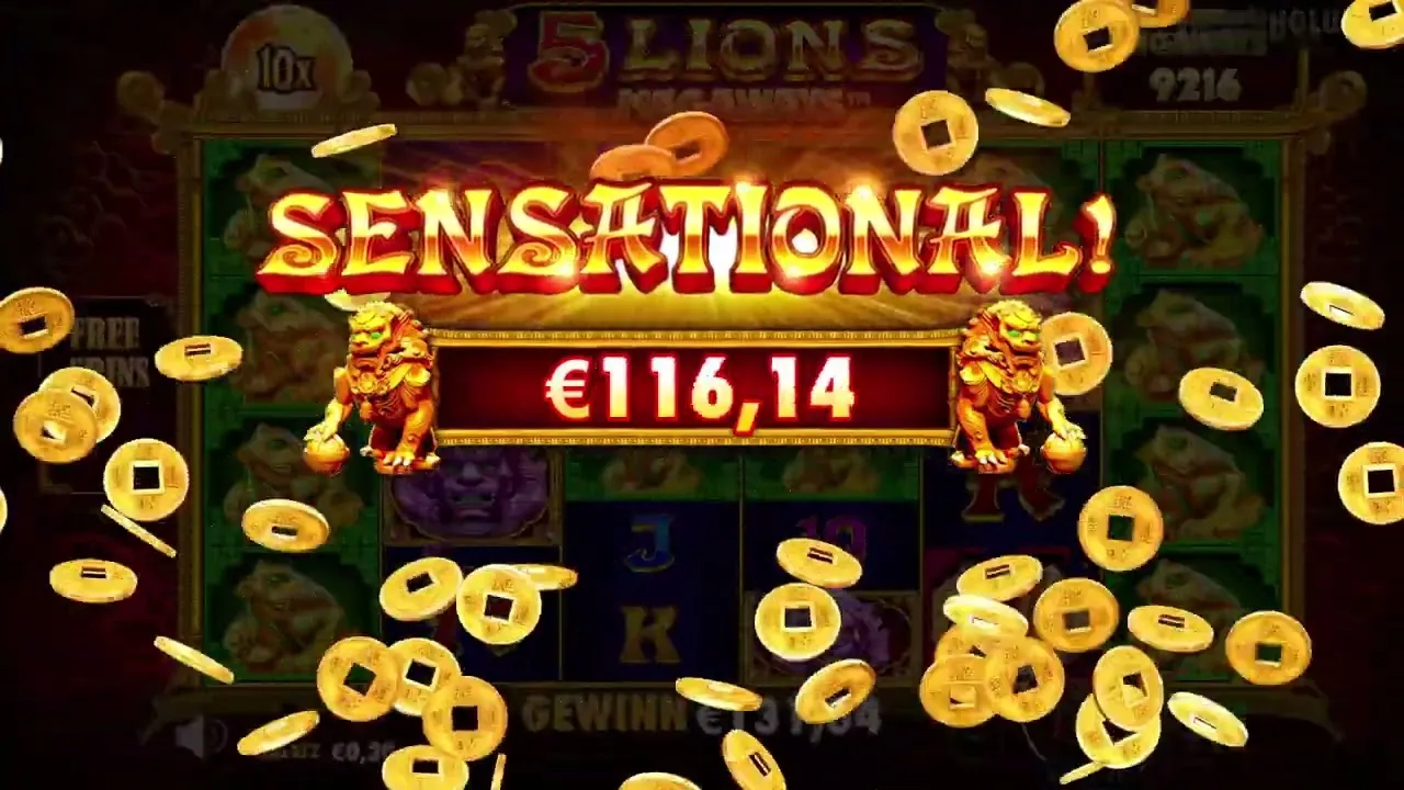 5 Lions Megaways 5000x record win, 20 free spins