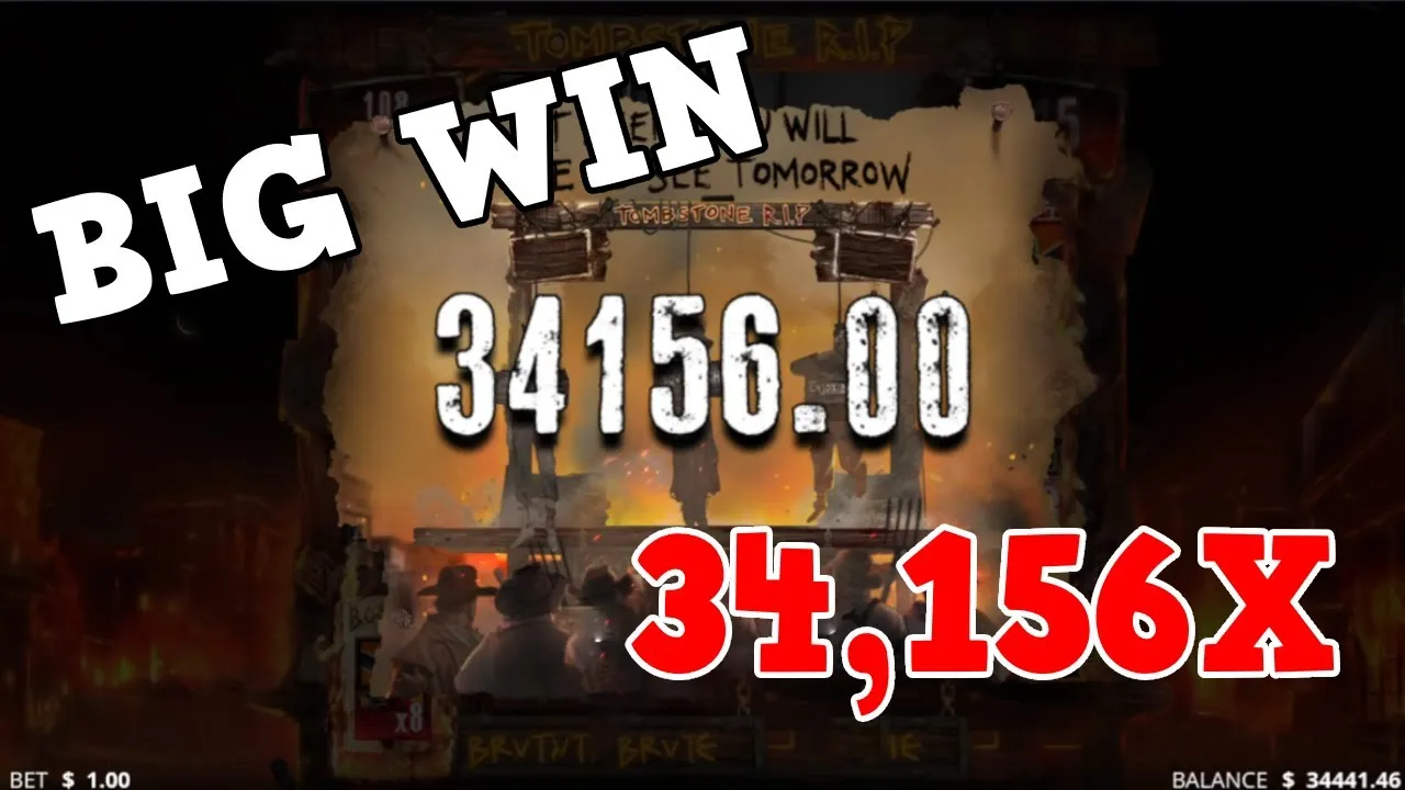 Tombstone R.I.P: Insane 34156x Win on Nolimit City Slot!