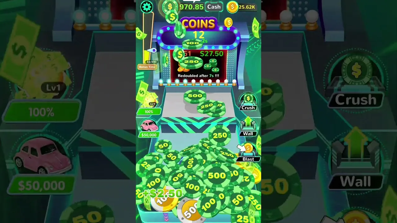 Coin Pusher Mobile Game: Unexpected Win Footage