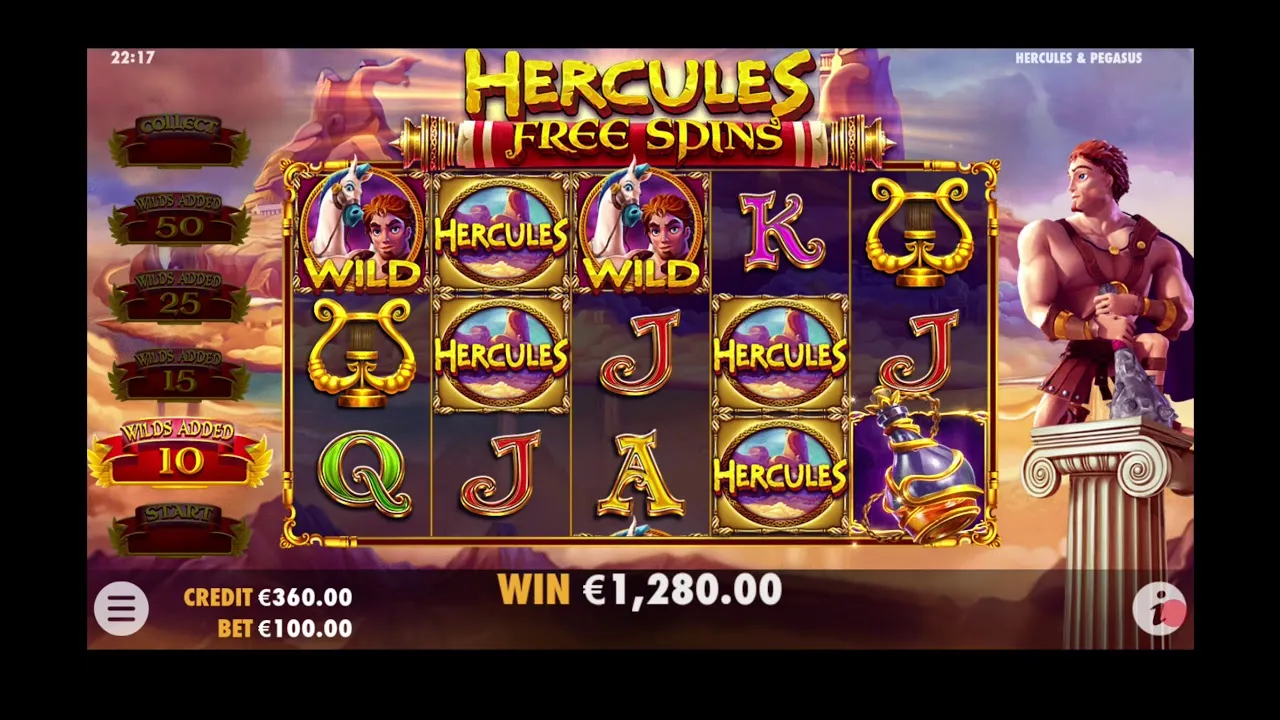 Hercules Pegasus Free Spins Wilds Big Win