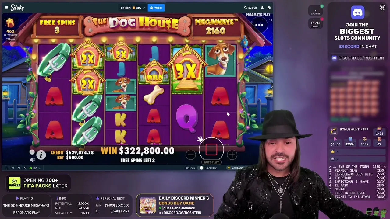 The Dog House Megaways: $619,200 Win (Pragmatic Play!)