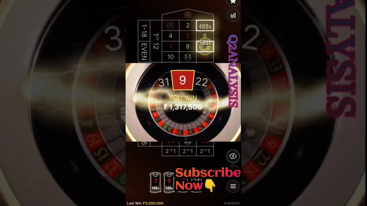 XXXtreme Lightning Roulette: 500x Multiplier! (500x)
